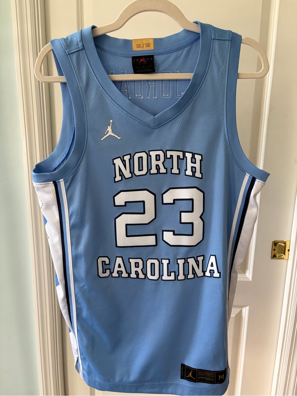 Jordan North Carolina #23 Baby Blue College Basketball Jersey - Size Medium